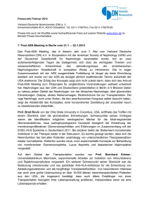 Presse-Info Februar 2012 Verband Deutsche Nierenzentren (DN) e