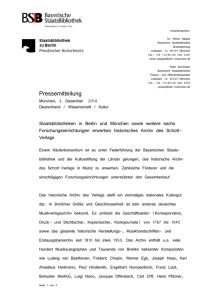 Pressemitteilung - Die Bayerische Staatsbibliothek