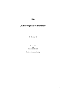 Die &bdquo;Mitteilungen des Eremiten&ldquo;