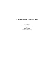 Bibliography of JHG von Justi