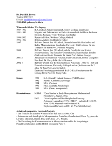 Publication List of David Brown, Wolfson College, Oxford, OX4 6UD