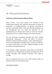 Pressemitteilung - Ackermann by Honeywell