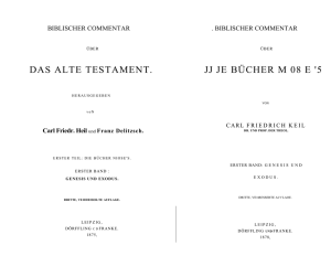 Biblischer Kommentar über das Alte Testament (AT) - Band 01