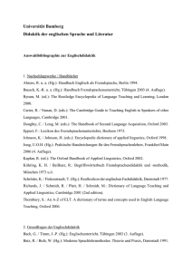 Auswahlbibliographie zur Englischdidaktik