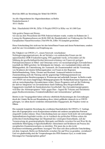 Brief des BER zur Streichung der Mittel für OWEN: An alle