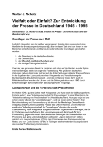 Zur Entwicklung der Presse in Deutschland 1945