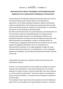 Ergebnisse einer repr&auml;sentativen Befragung in Deutschland