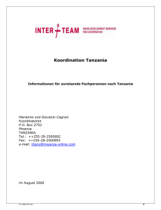 Informationen für Einsätze in Tansania