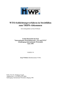 2 Entwicklungsl&auml;nder in der WTO-Streitschlichtung - Student