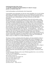 Konfirmationspredigt Psalm 143,8 - ref. Kirchgemeinde St.Gallen