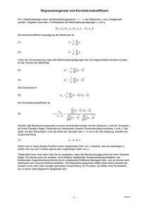 Regressionsgerade, Korrelationskoeffizient und Bestimmtheitsma&szlig;