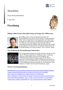Newsletter Mai 2015 - Universität des Saarlandes