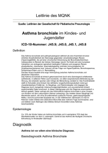 MQNK-Leitlinie Asthma bronchiale im Kindes