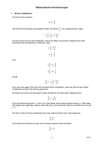 1. Br&uuml;che multiplizieren