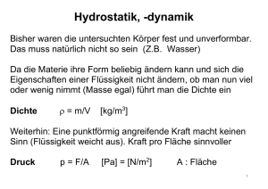 Vorlesung Teil Hydrostatik/Hydrodynamik (MS