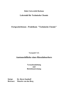 F13 - Lehrstuhl für Technische Chemie - Ruhr