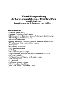 Weiterbildungsordnung - Landestierärztekammer Rheinland