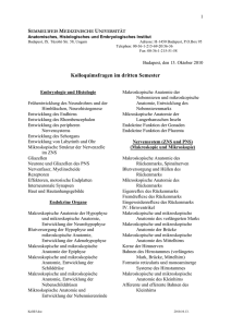 Kolloquimsfragen im dritten Semester