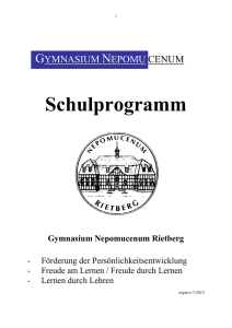 Beginn des Schulprogramms - Gymnasium Nepomucenum Rietberg.