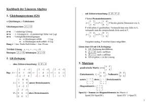 Kochbuch der Linearen Algebra
