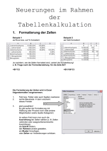 Excel-Formeldarstellung