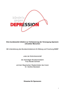 Hintergrund: Warum ein Bündnis gegen Depression?