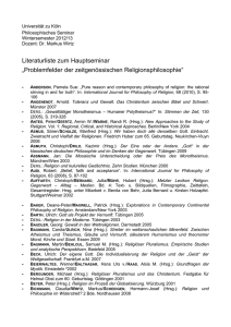 HS Religionsphilosophie - Literaturliste - UK
