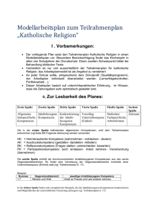 Modellarbeitsplan zum Teilrahmenplan „Katholische Religion“