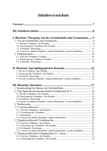 XI. Baustein: Geplante Projekte