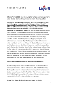 SharePoint 2010 Erweiterung für Wissensmanagement und