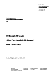 DGB-Stellungnahme zur EU-Energie