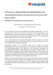EU-Konsultation zum ARBEITSDOKUMENT DER