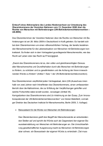 Entwurf für einen Aktionsplan des Landes Niedersachsen zur