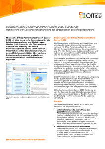 Microsoft Office PerformancePoint Server 2007 Monitoring