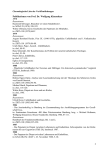 Chronologische Liste der Veröffentlichungen Publikationen von Prof
