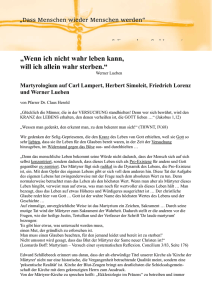 Martyrologium auf Carl Lampert, Herbert Simoleit, Friedrich Lorenz