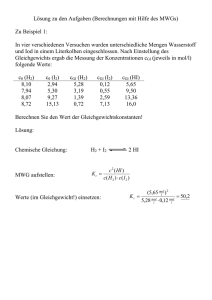 Lösung zu den Aufgaben (Berechnungen mit Hilfe des MWGs)