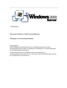 Microsoft Windows 2000 Terminal Services: Terminal Services