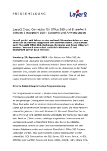 2015-09-29: Layer2 Cloud Connector für Office 365 und SharePoint