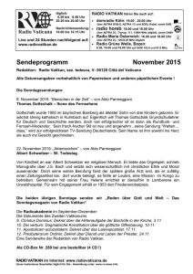 Sendeprogramm November 2015
