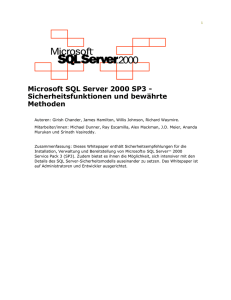 Microsoft SQL Server 2000 SP3 - Sicherheitsfunktionen und