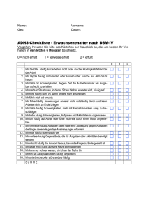 ADHD-Checkliste - Erwachsenenalter nach DSM-IV