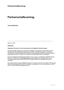 Partnerschaftsvertrag unter Zahnärzten