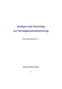 Analyse und Vorschlag zur Vermögensstrukturierung