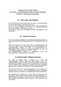 Satzung des Fördervereins - der Barmherzigen Brüder Rilchingen