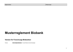Musterreglement Biobank