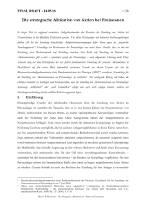Die Strategische Allokation von Aktien bei Emissionen