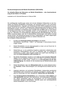 Aktuelle Bilanz der Diskussion