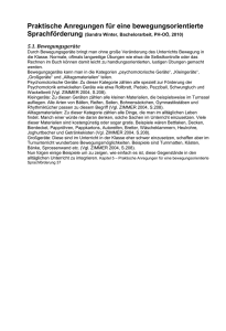 Praktische Anregungen für eine bewegungsorientierte
