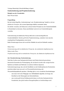Fachorientierung: Ein Beispiel zum historisch